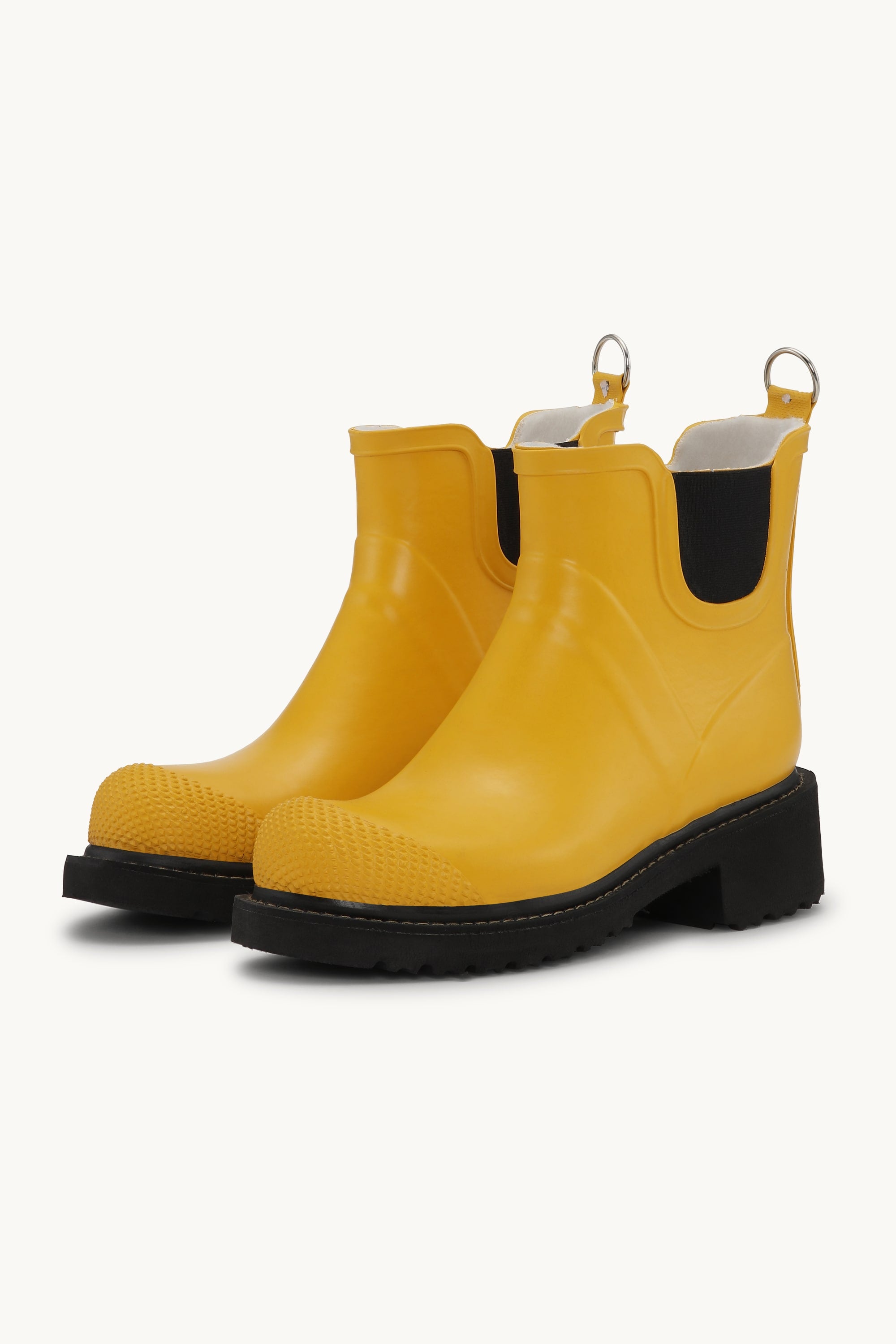 Botas Cortas De Goma Con Tacón Alto - Amarillo Cibernético