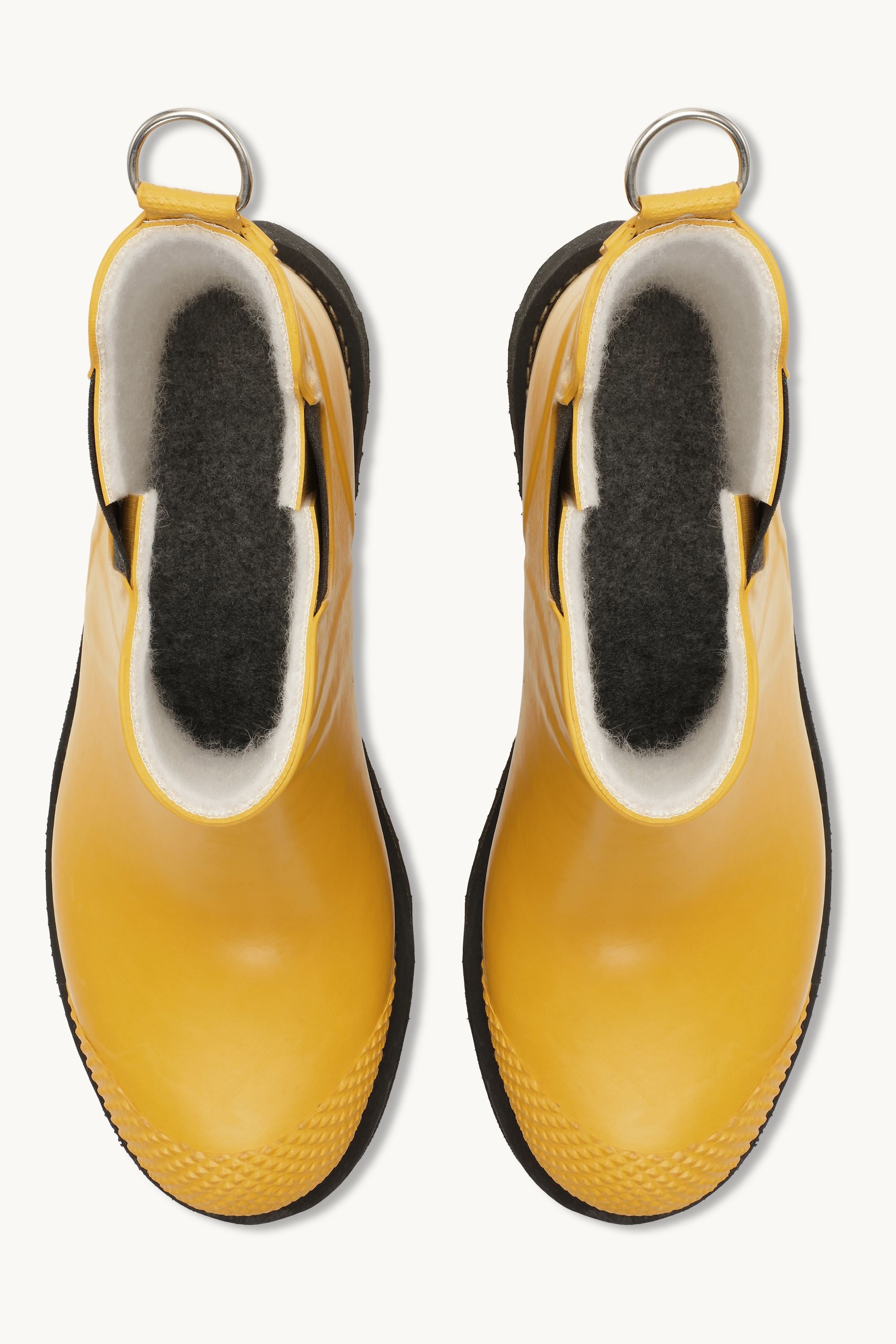 Botas Cortas De Goma Con Tacón Alto - Amarillo Cibernético