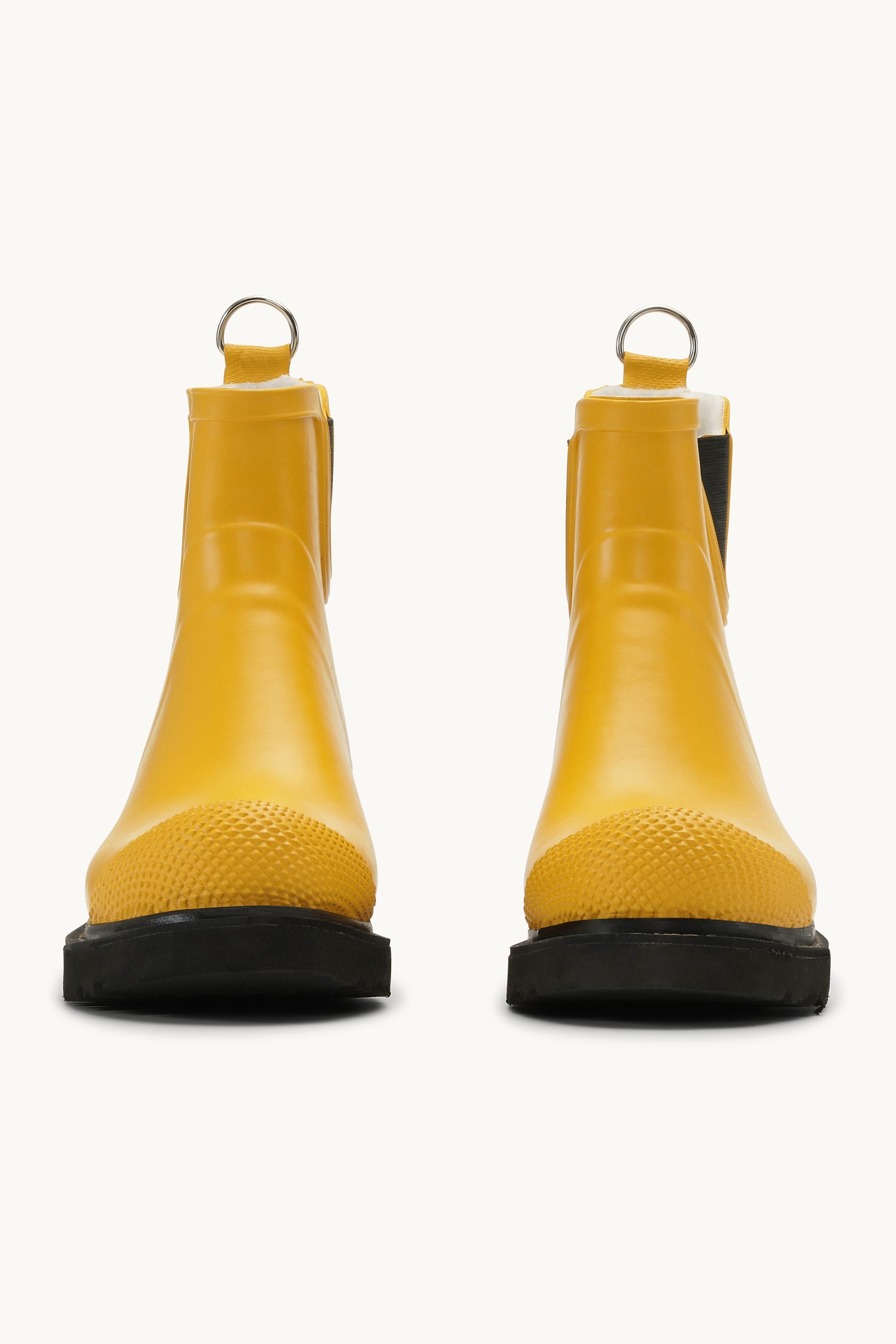 Botas Cortas De Goma Con Tacón Alto - Amarillo Cibernético