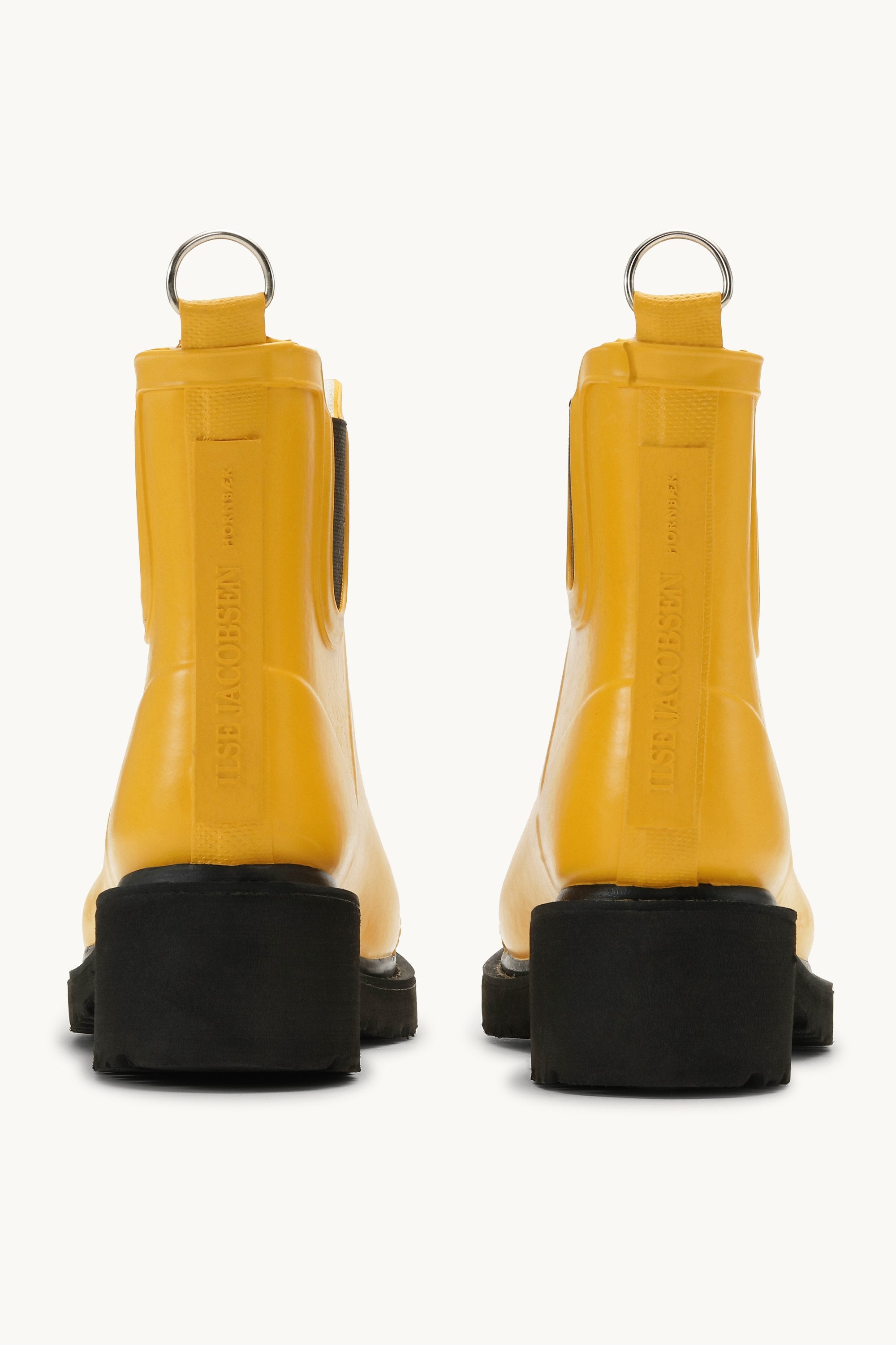 Botas Cortas De Goma Con Tacón Alto - Amarillo Cibernético