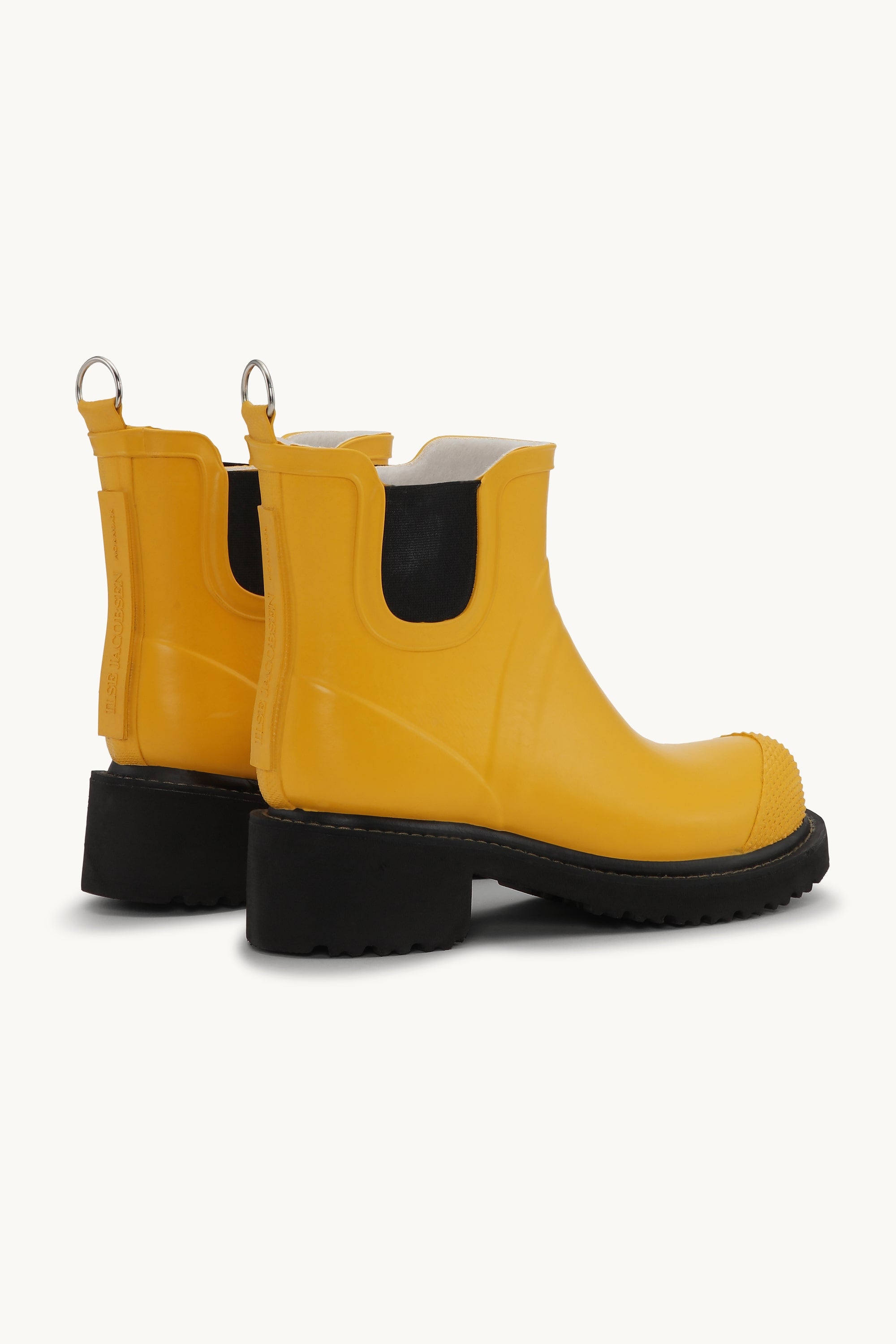 Botas Cortas De Goma Con Tacón Alto - Amarillo Cibernético
