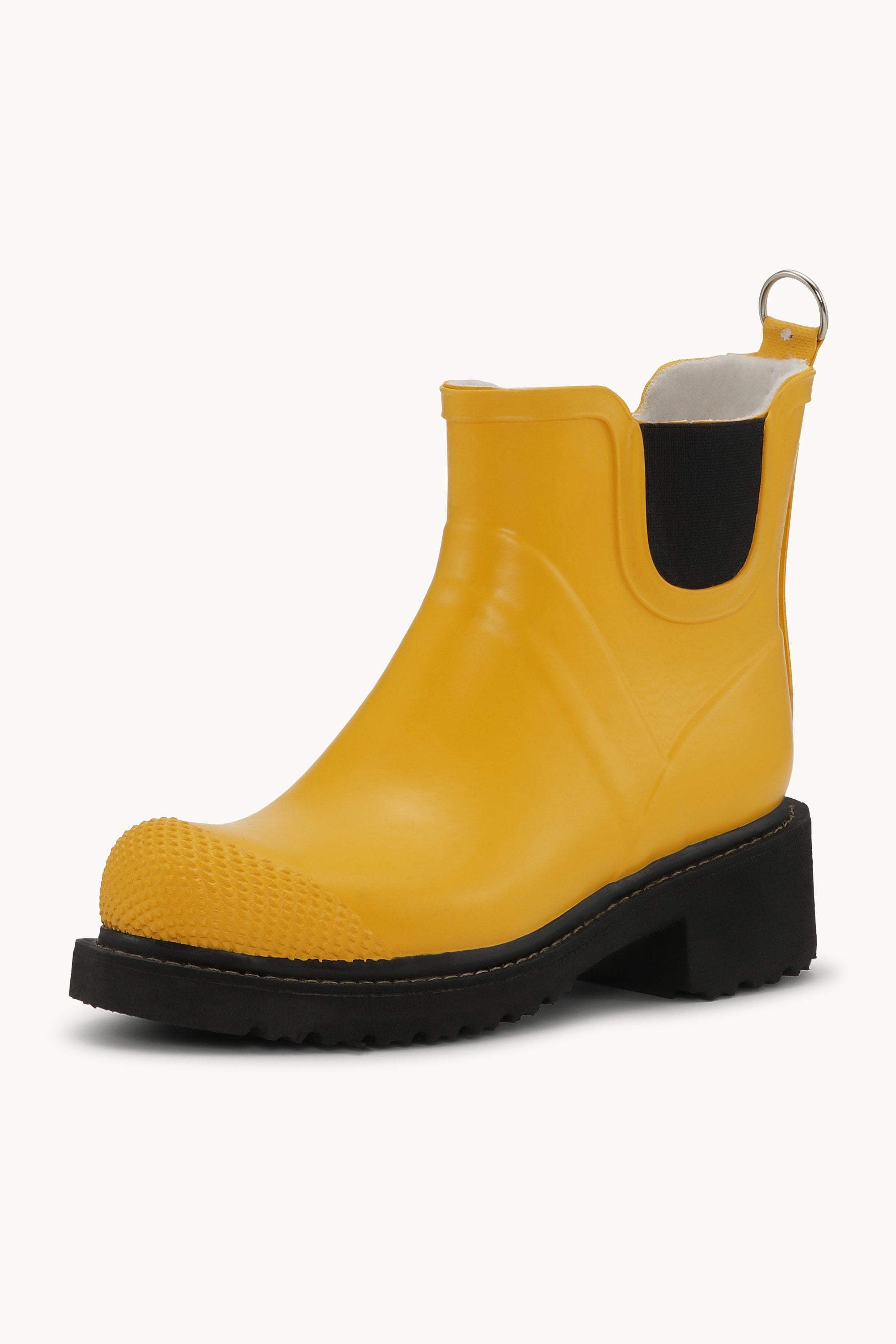 Botas Cortas De Goma Con Tacón Alto - Amarillo Cibernético
