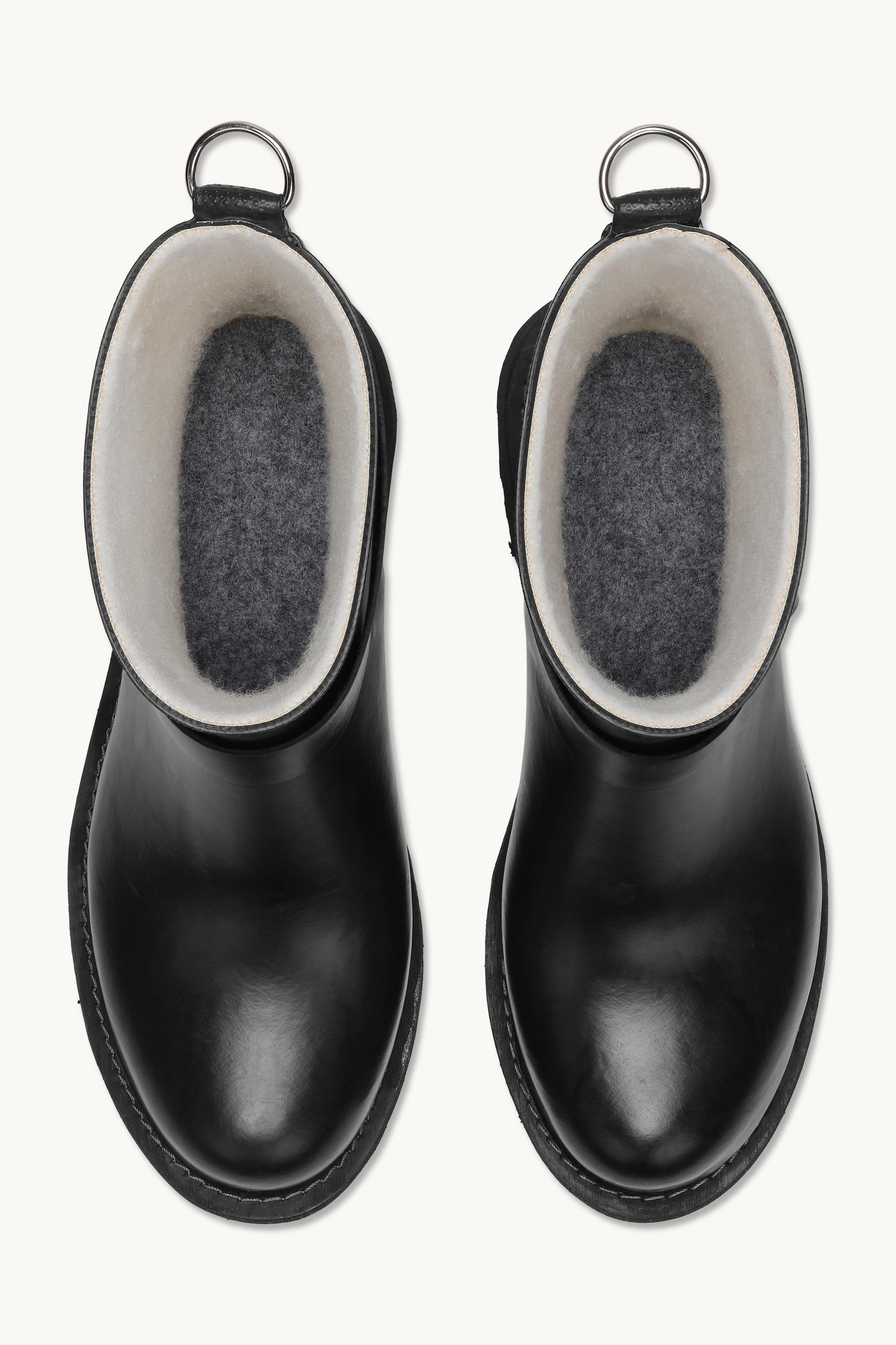 Short Biker Rubber Boots - Black Black