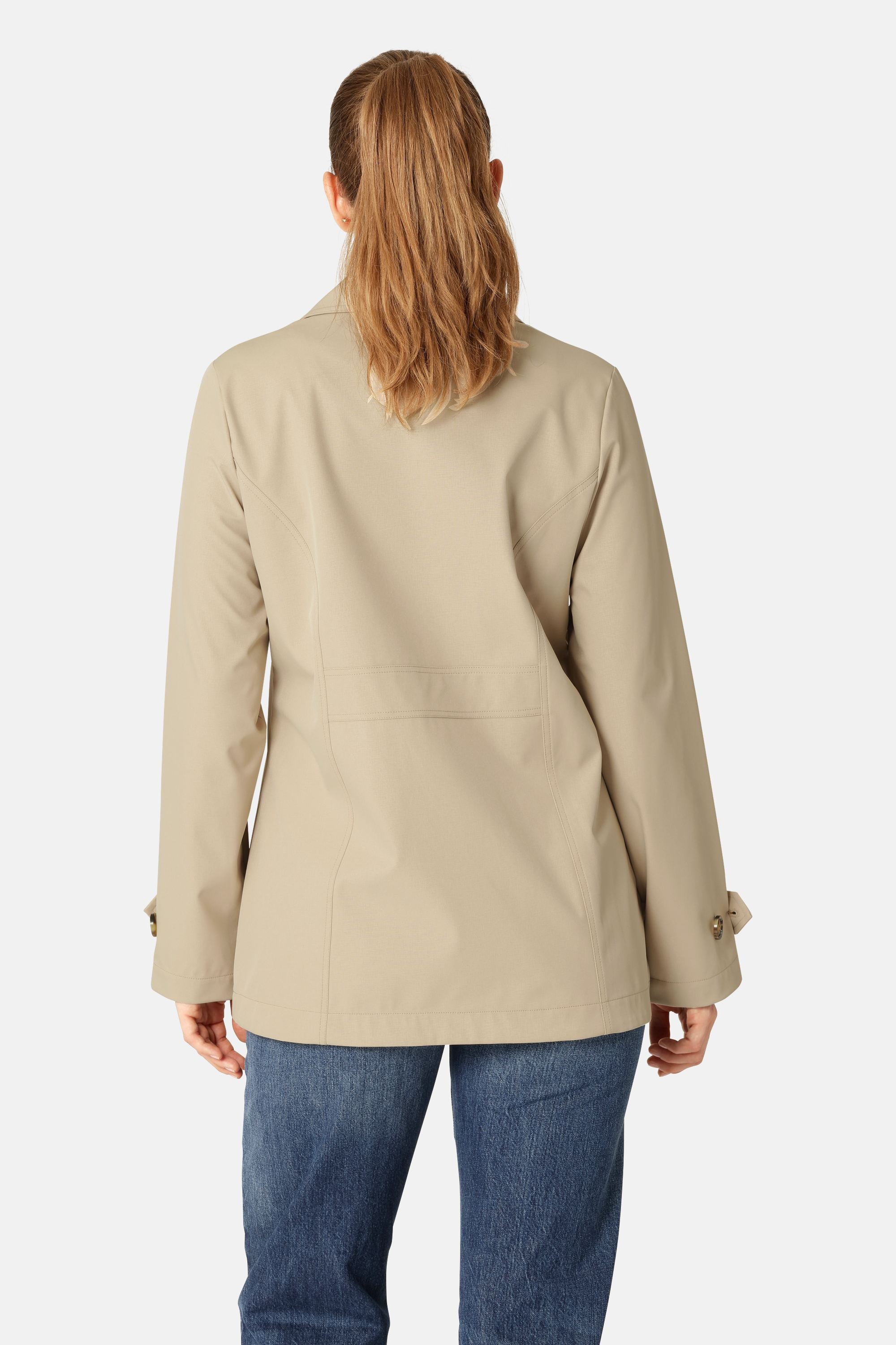 Rain Peacoat - White Pepper