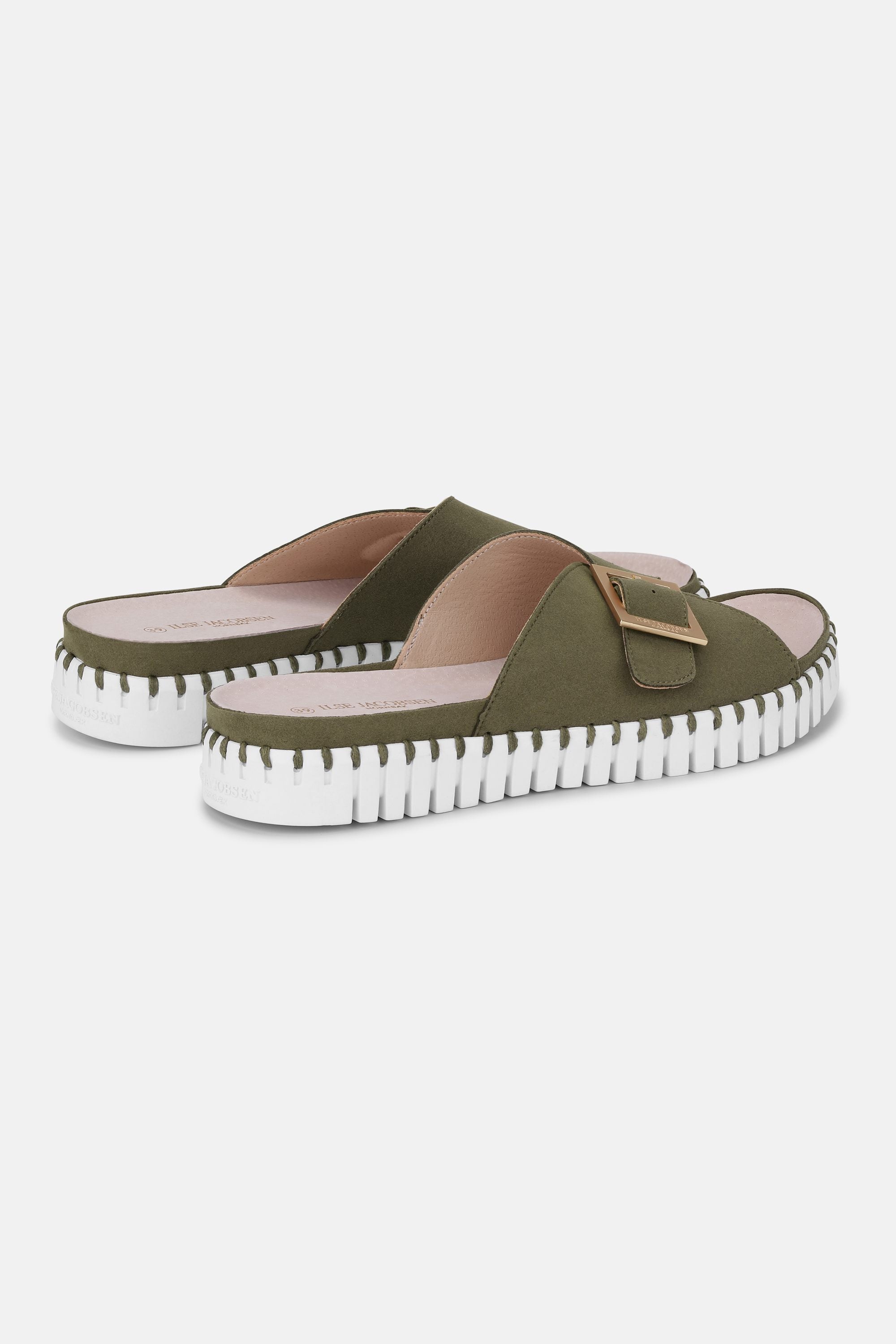 Sandalias Hebilla - Deep Olive White