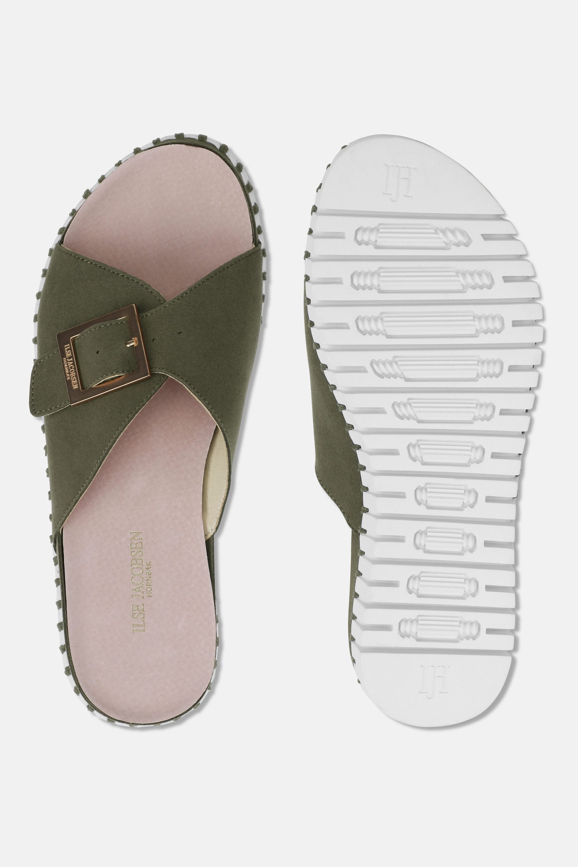 Sandalias Hebilla - Deep Olive White
