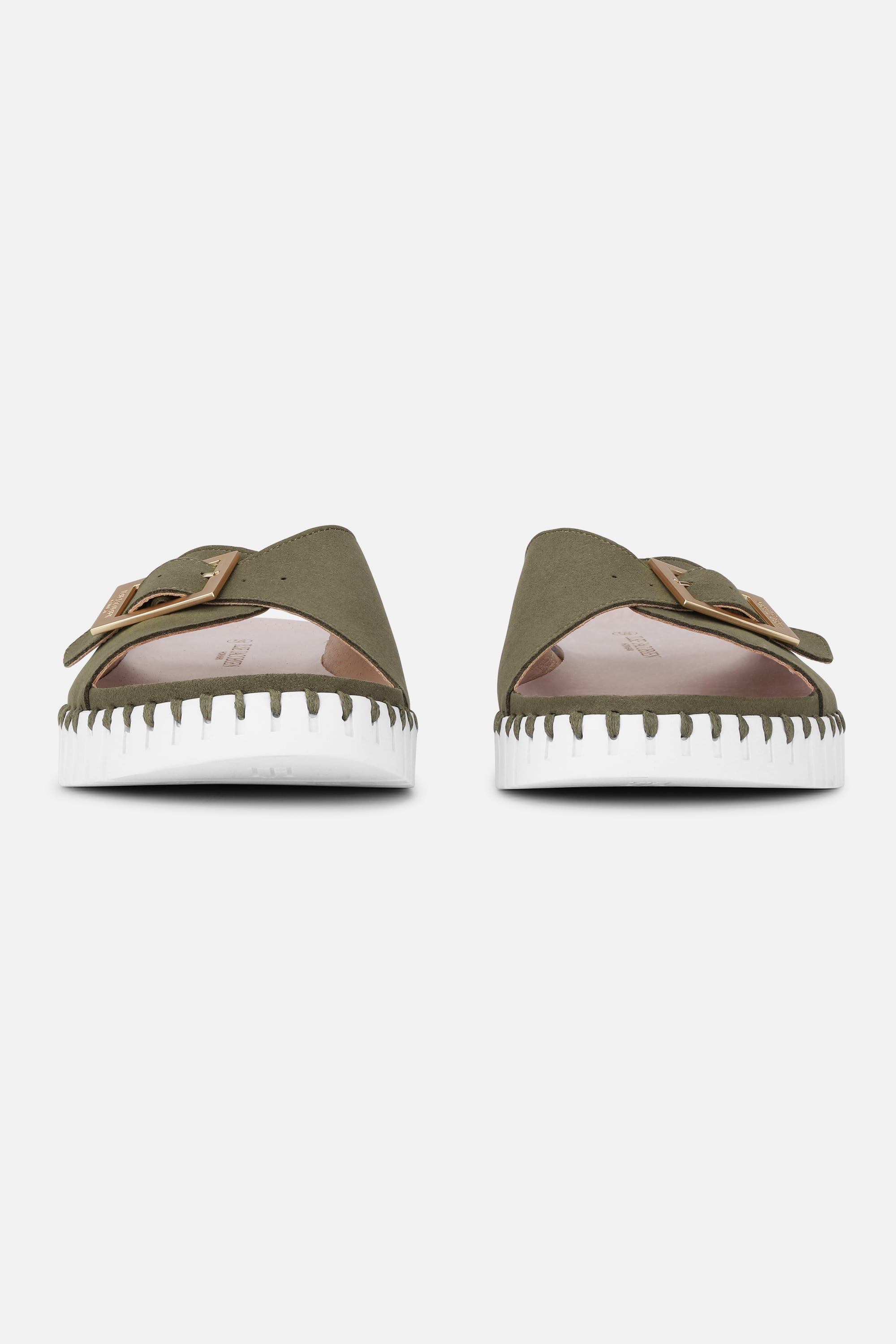 Sandalias Hebilla - Deep Olive White