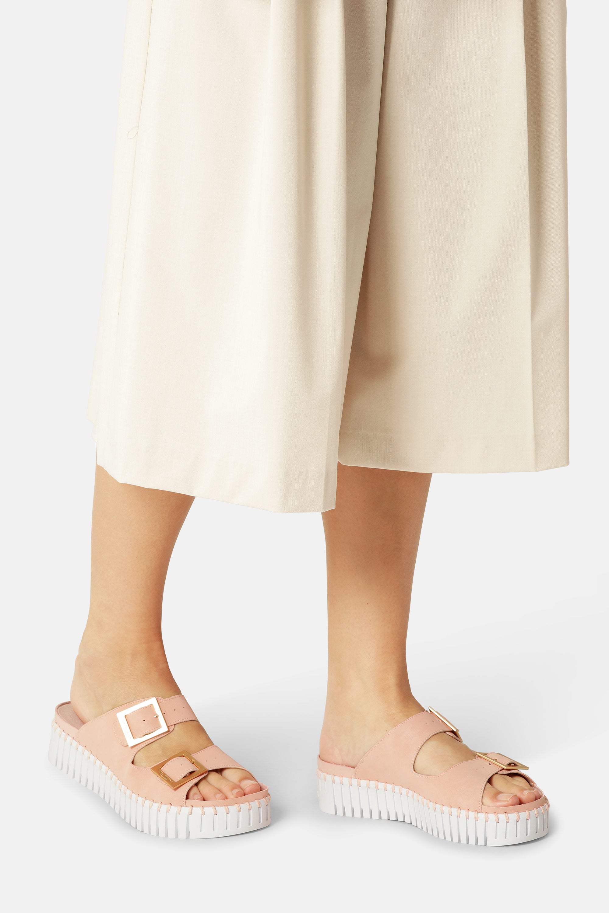 Sandalias de Plataforma - Adobe Rose White