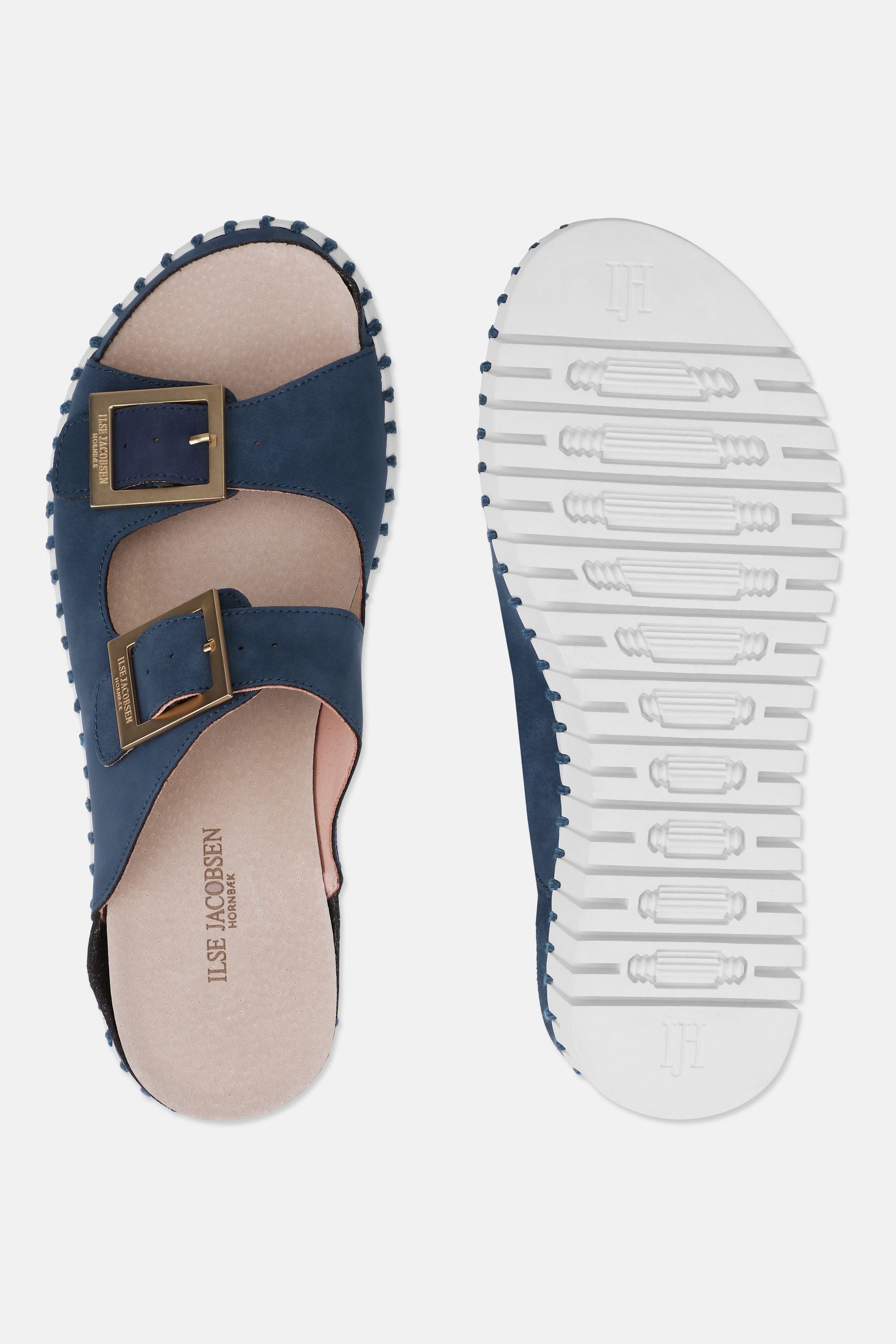 Platform Sandals Buckle - Blue Greyness White