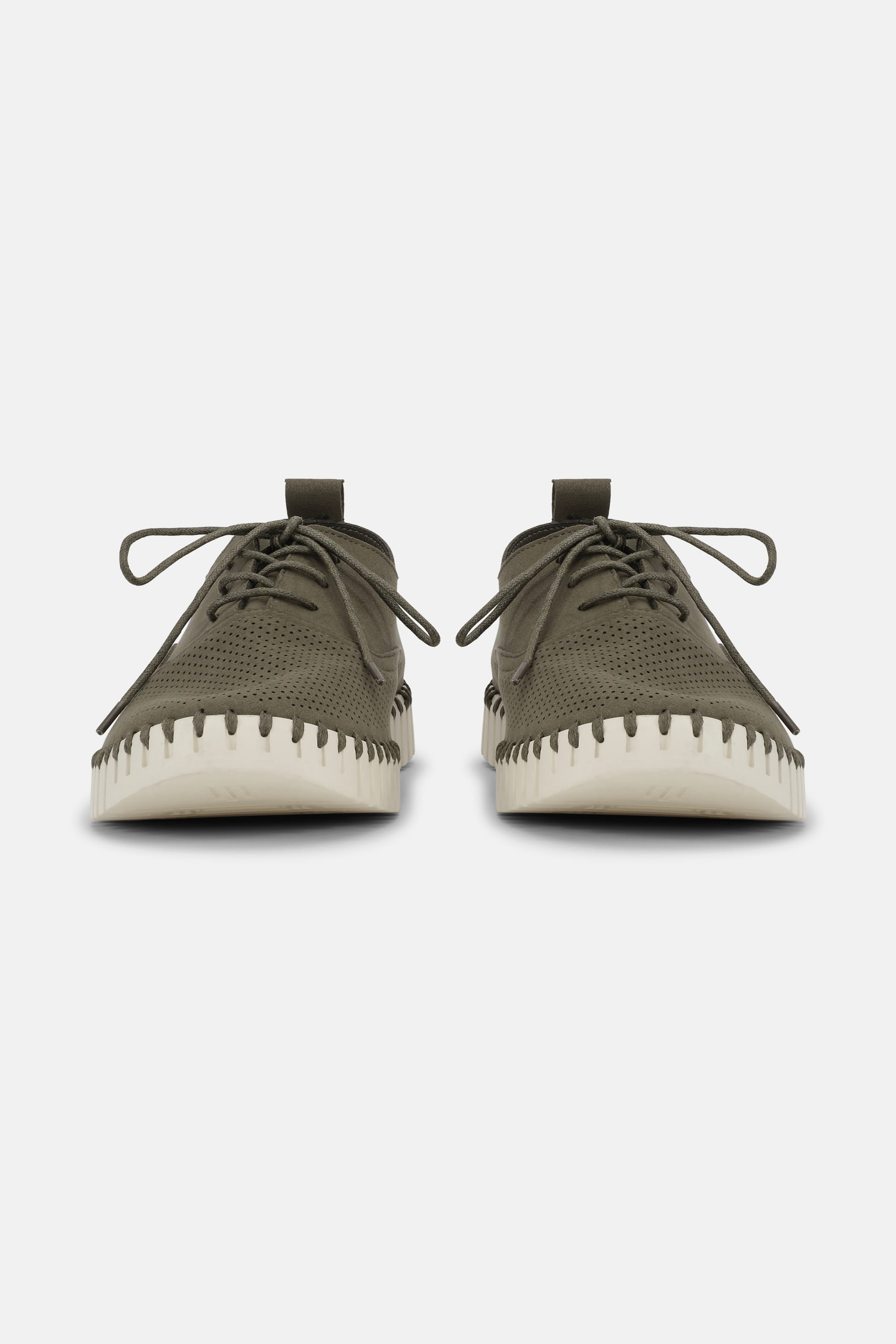 Men’s Shoes With Laces - Deep Olive Pearled Ivory