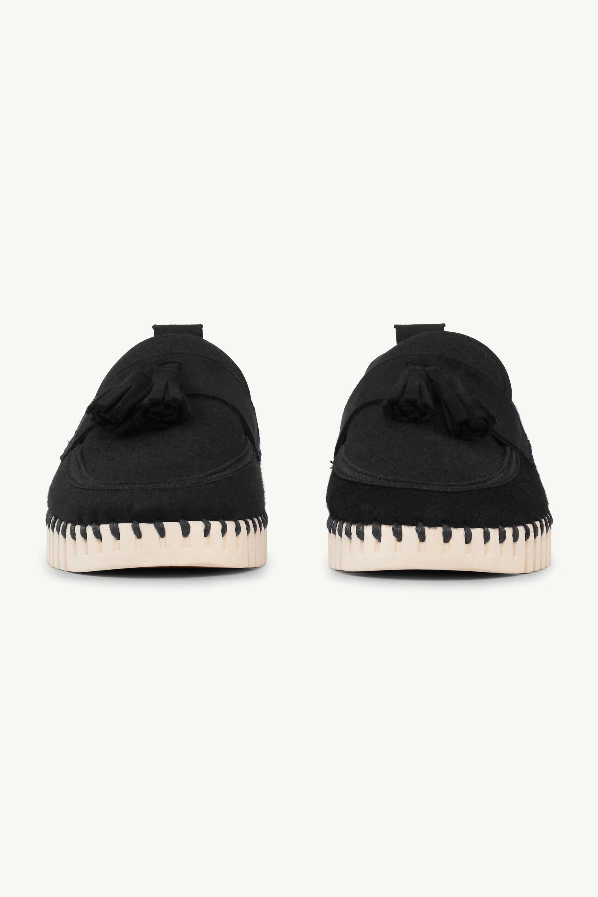 Tulip Wool Loafer - Black Pearled Ivory