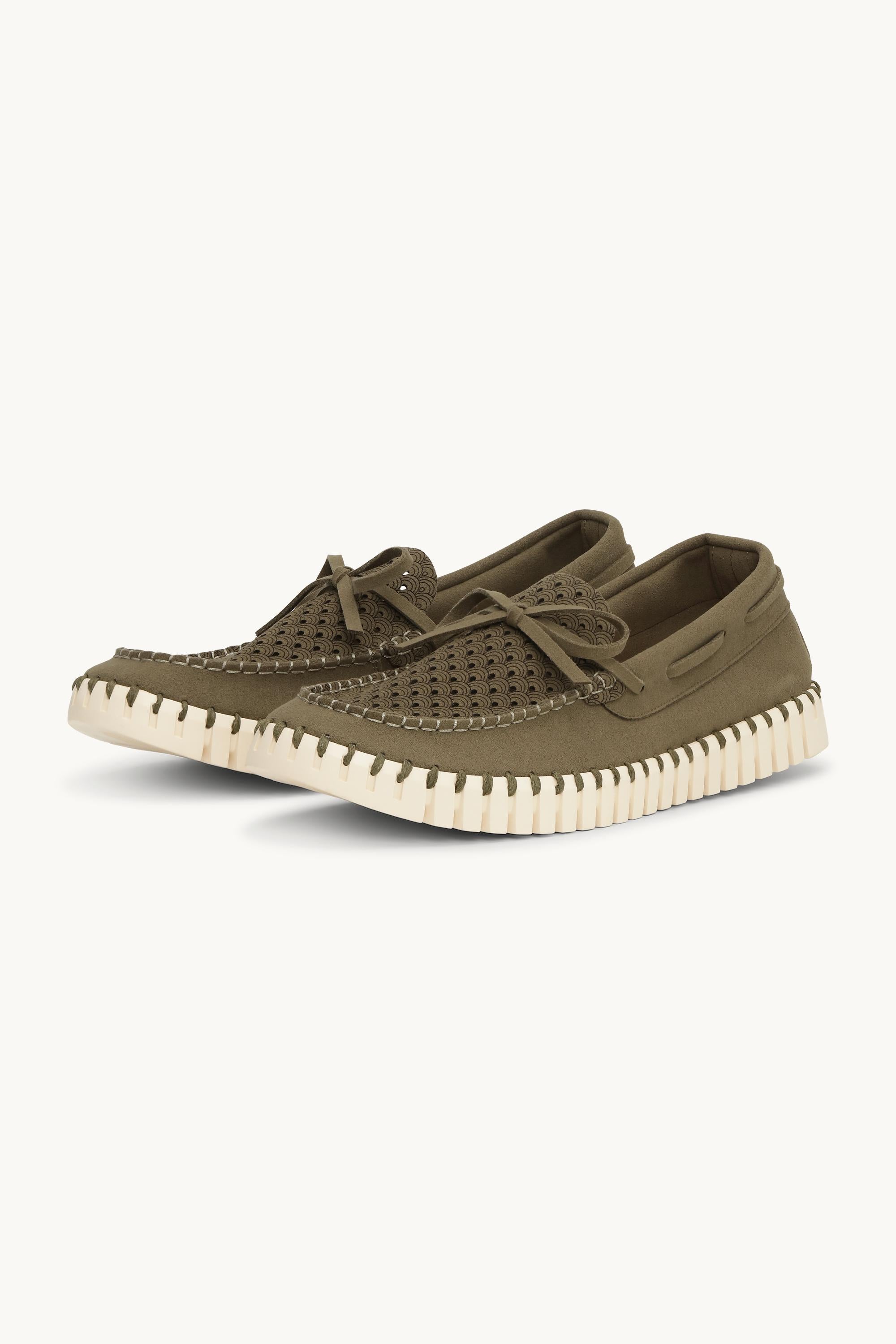 Tulip Sailor Shoe for Men - Deep Olive Pearled Ivory