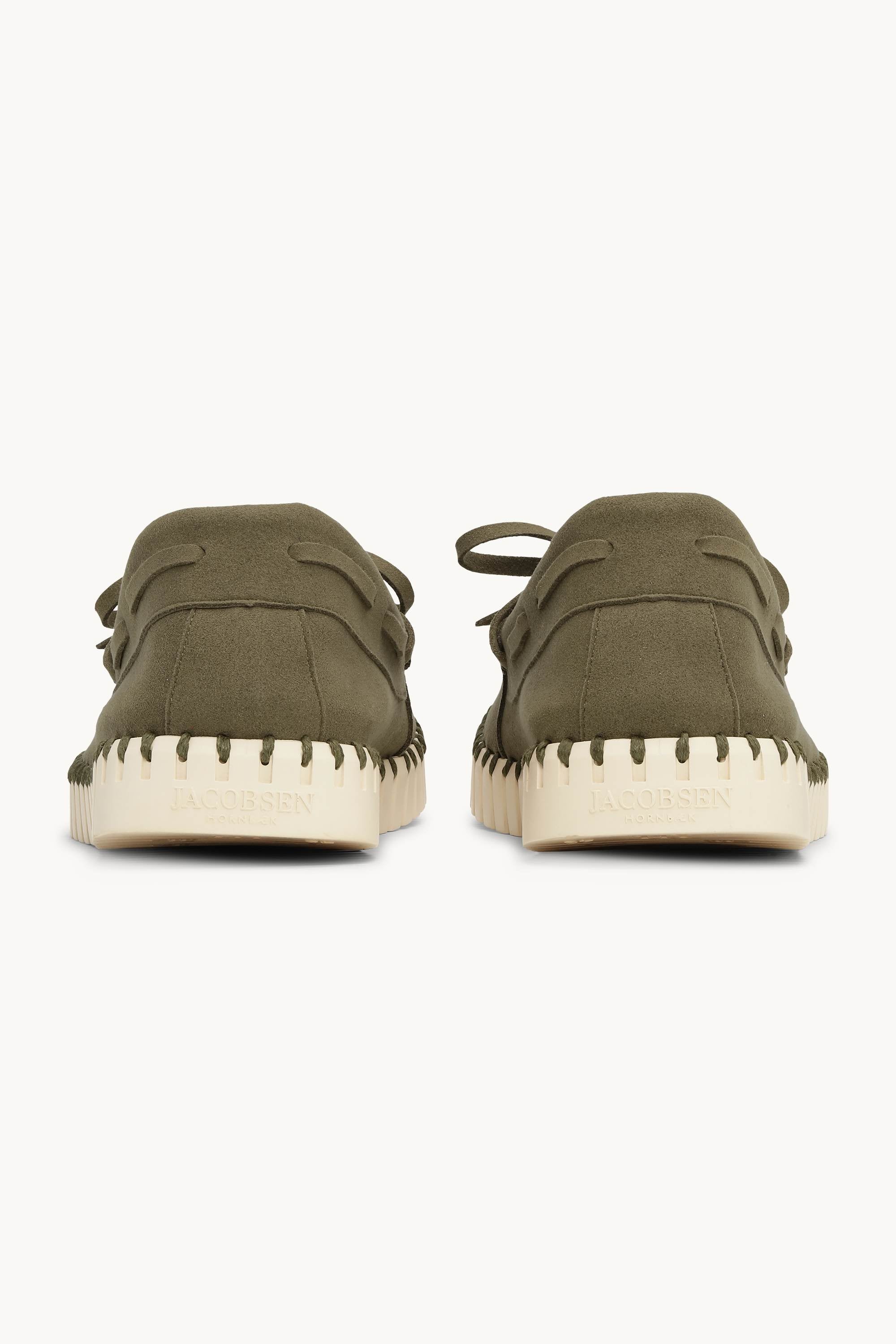 Tulip Sailor Shoe for Men - Deep Olive Pearled Ivory