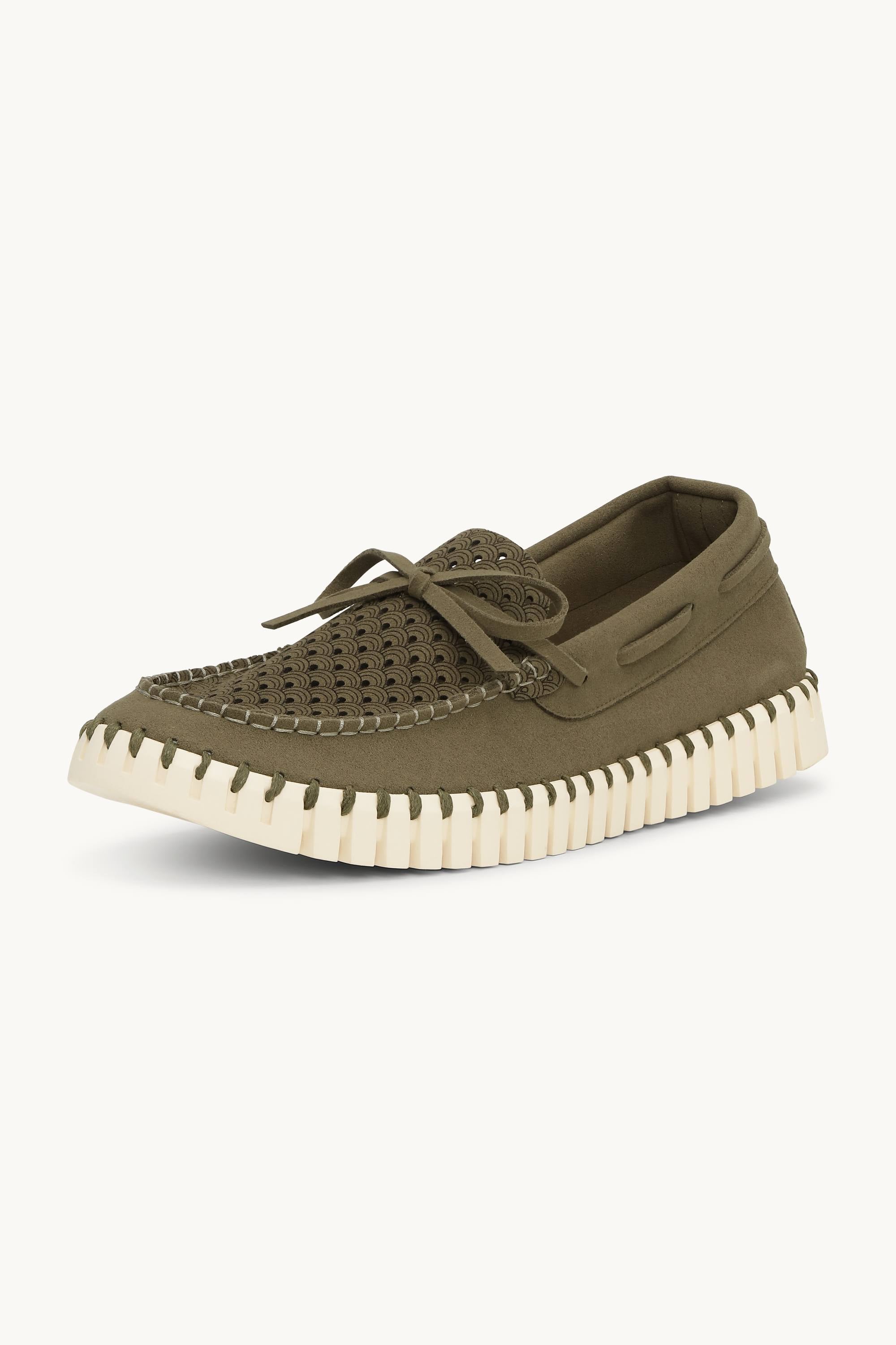 Tulip Sailor Shoe for Men - Deep Olive Pearled Ivory