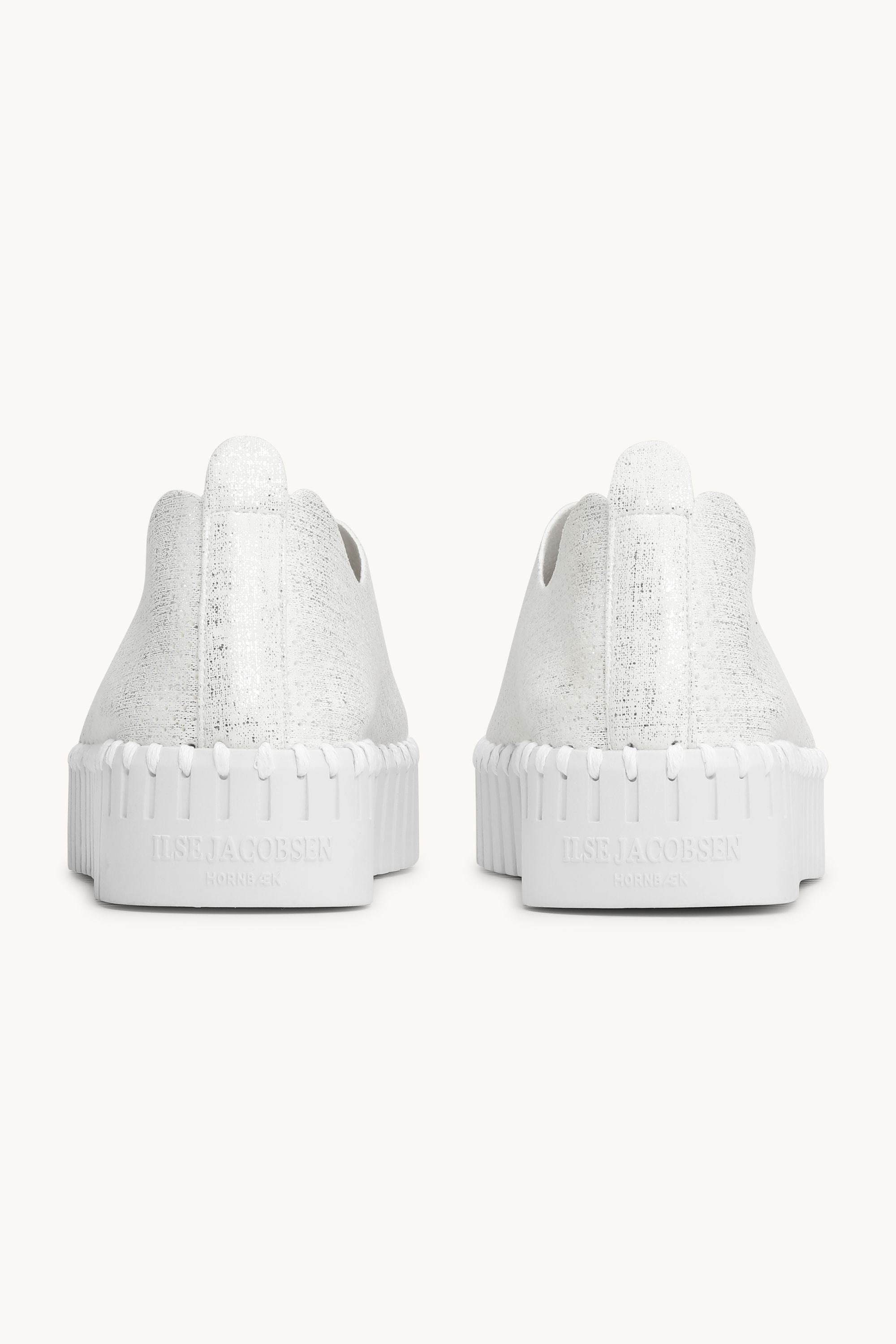 Platform Tulip Sko Glitter - White White