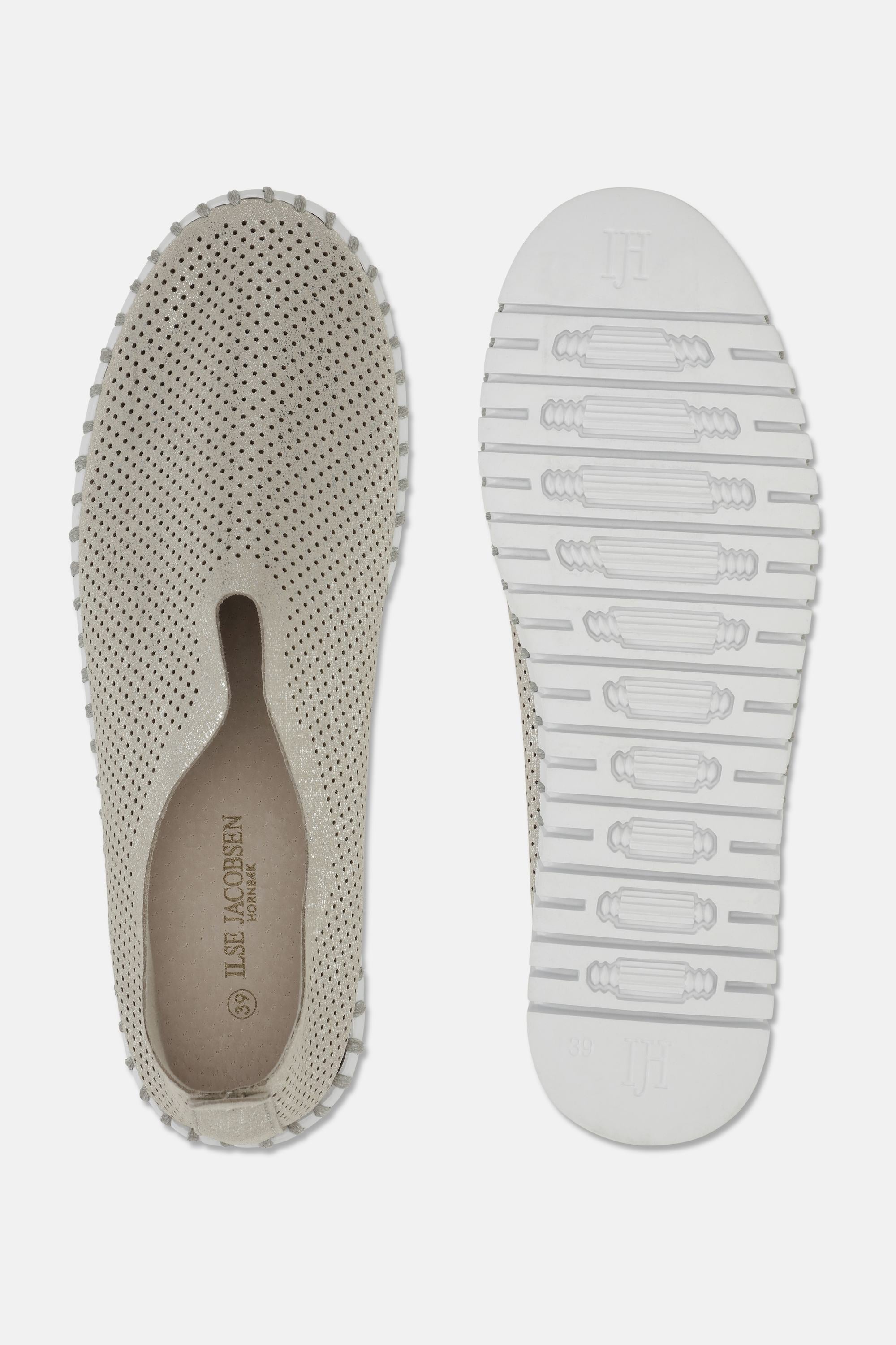 Platform Tulip Sko Glitter - Silver White