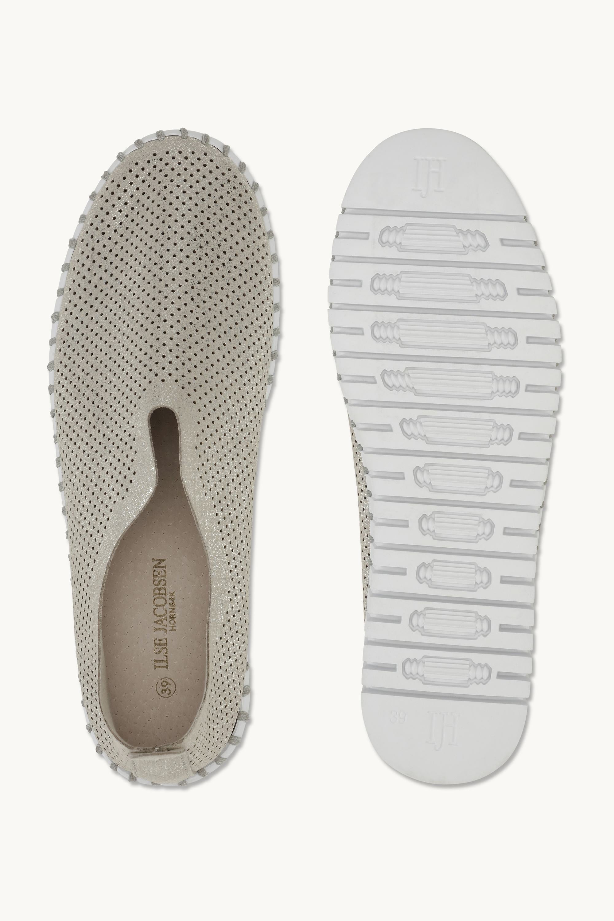 Platform Tulip Sko Glitter - Silver White