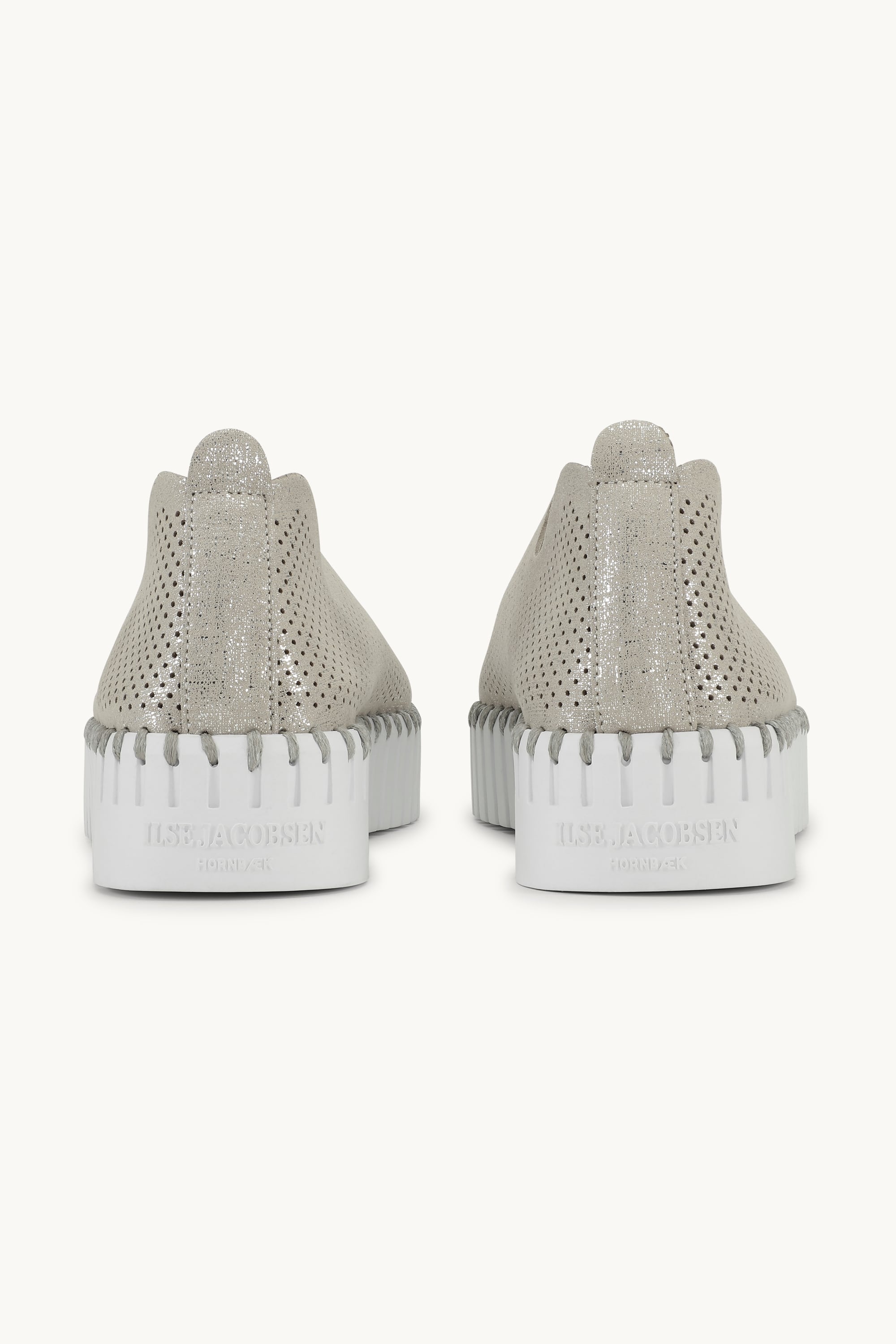 Platform Tulip Sko Glitter - Silver White