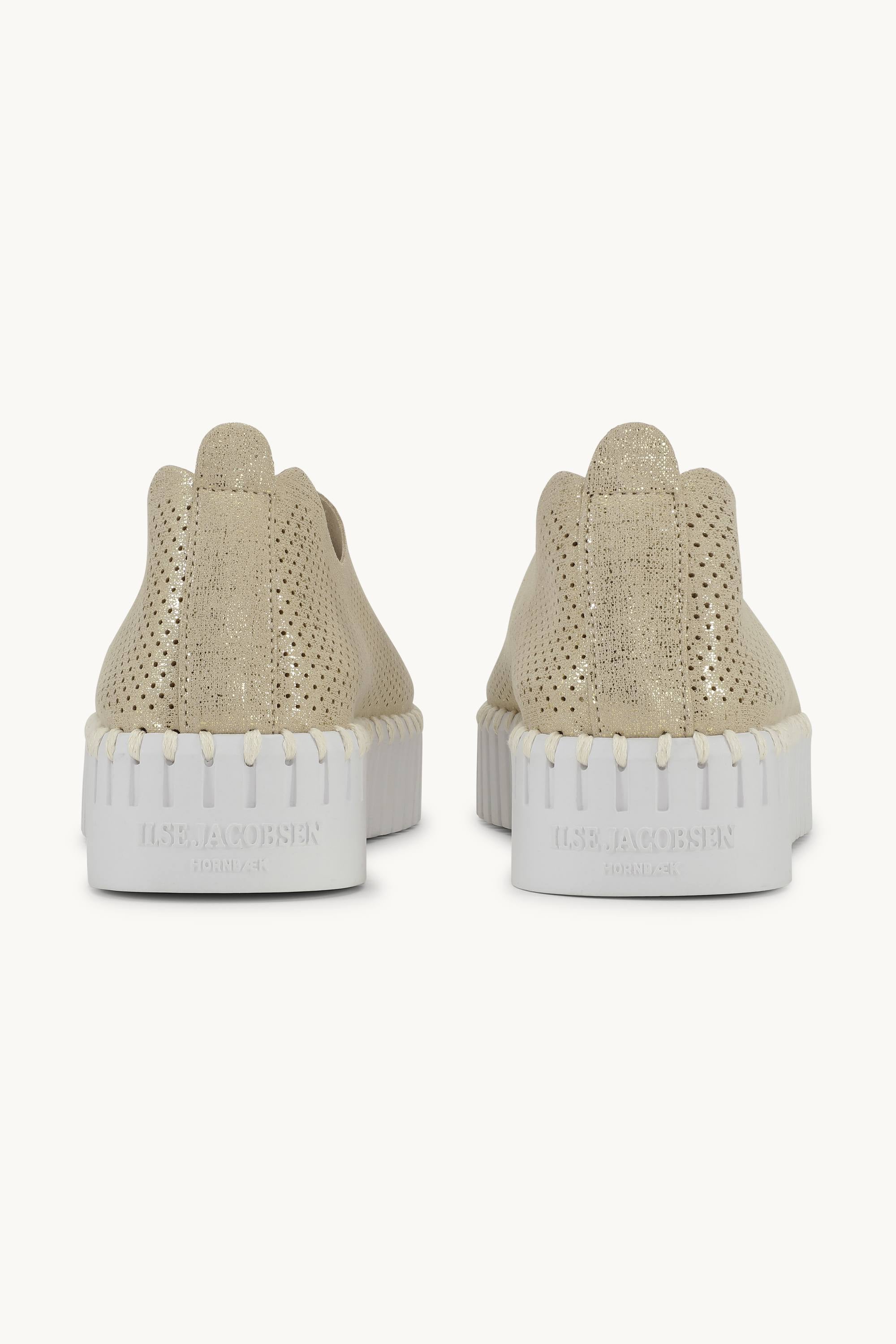 Platform Tulip Sko Glitter - Platin White