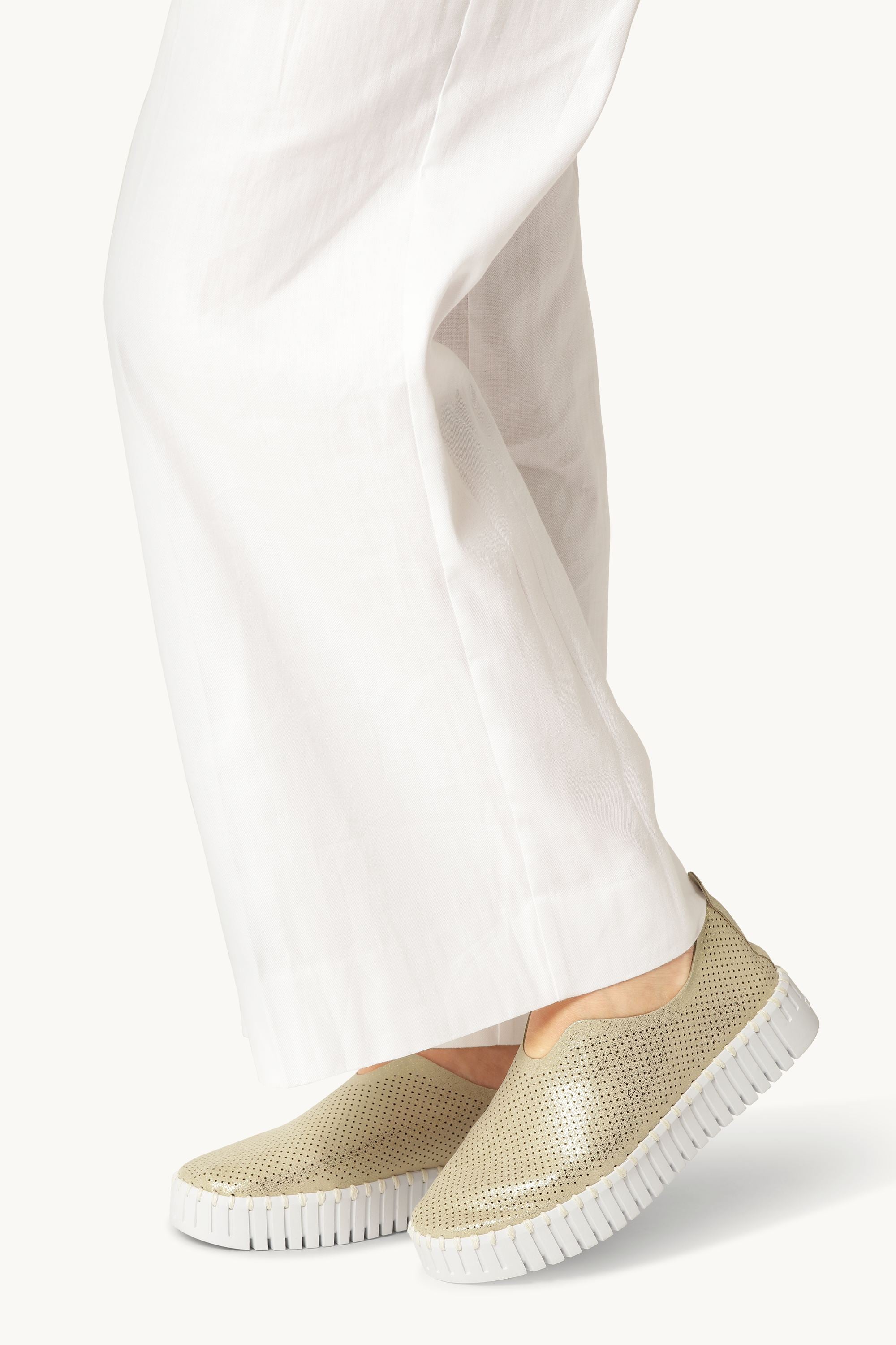 Platform Tulip Sko Glitter - Platin White