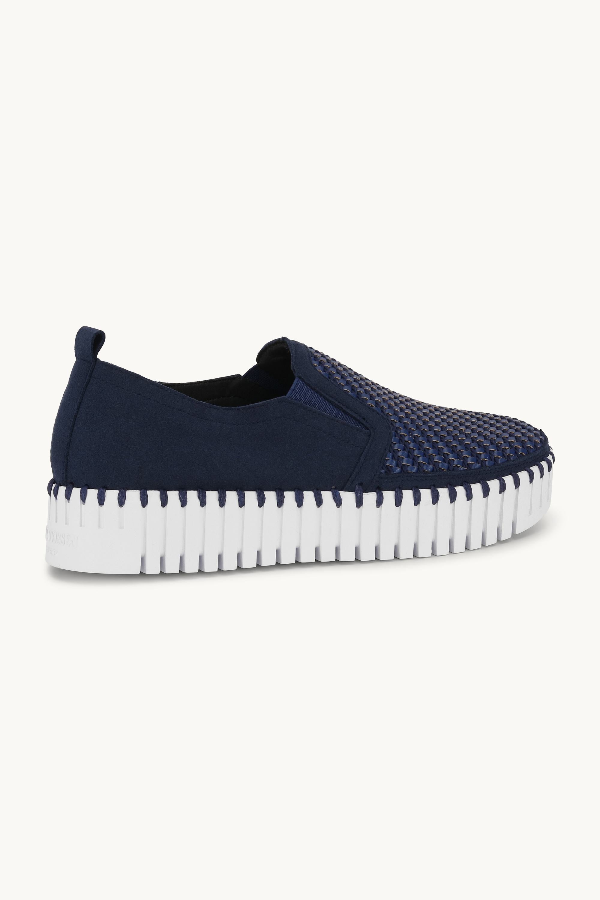 Platform Tulip Flats - Dark Indigo White