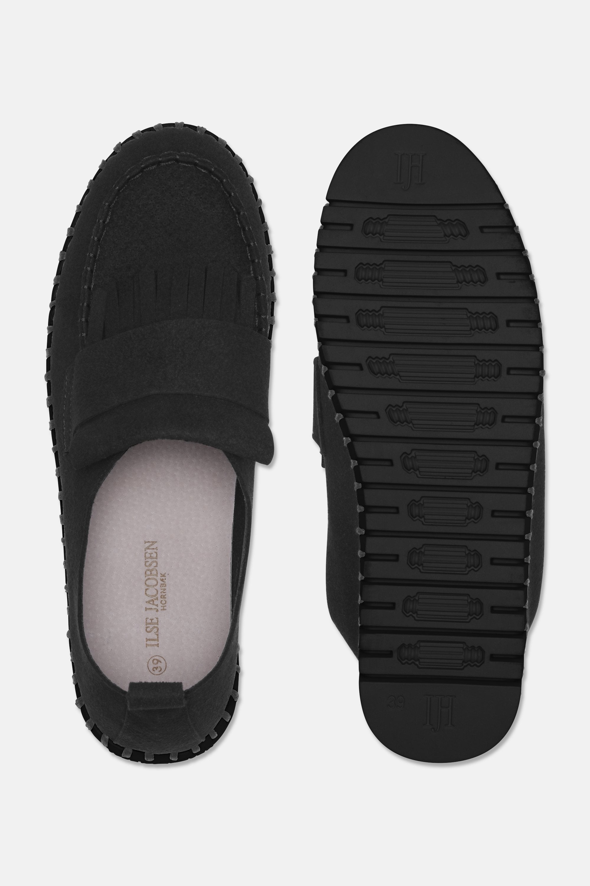 Tulip Fringe Loafer - Black Black
