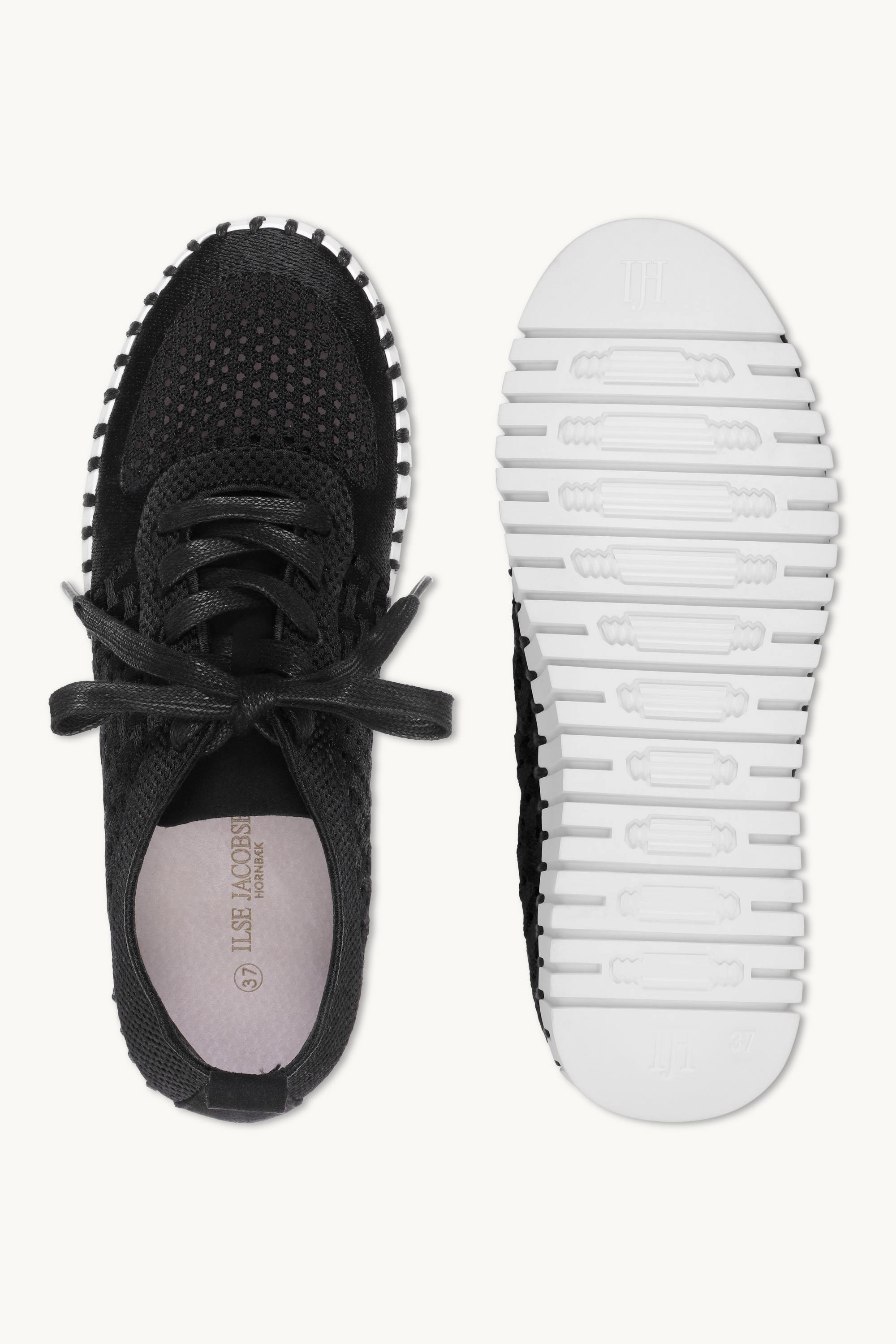 Tulip Flats With Laces - Black White