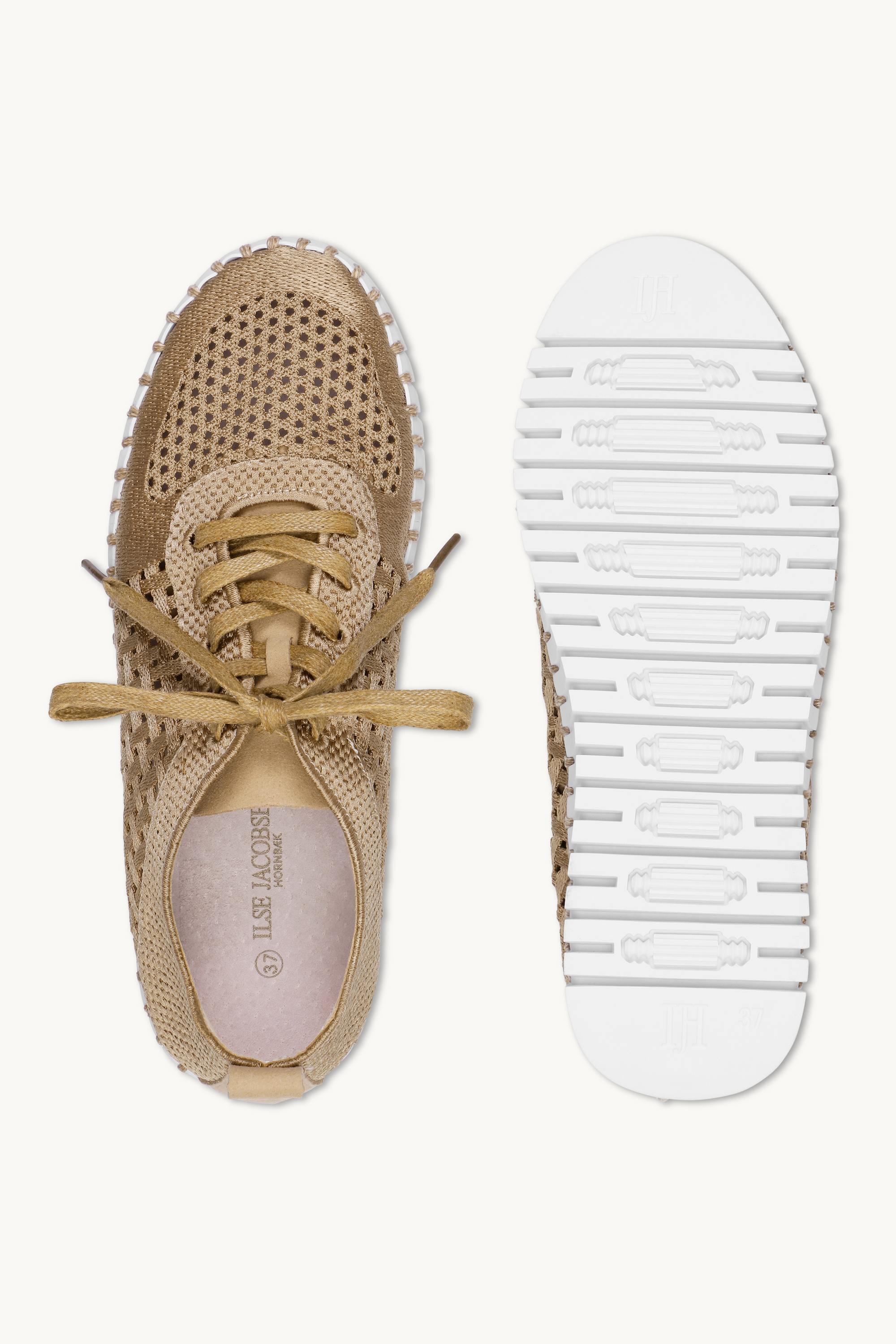 Tulip Flats With Laces - Latte White