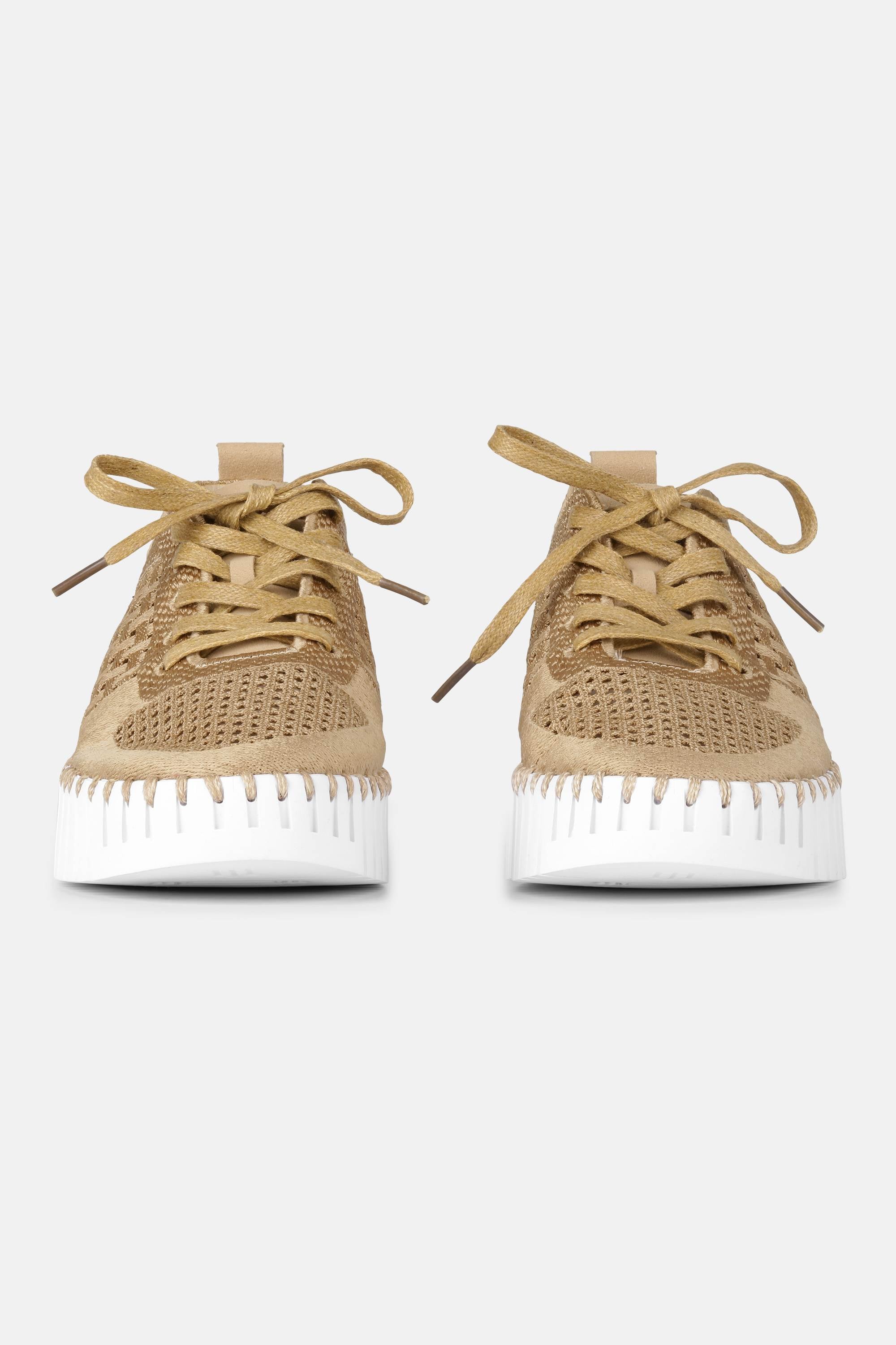 Tulip Flats With Laces - Latte White