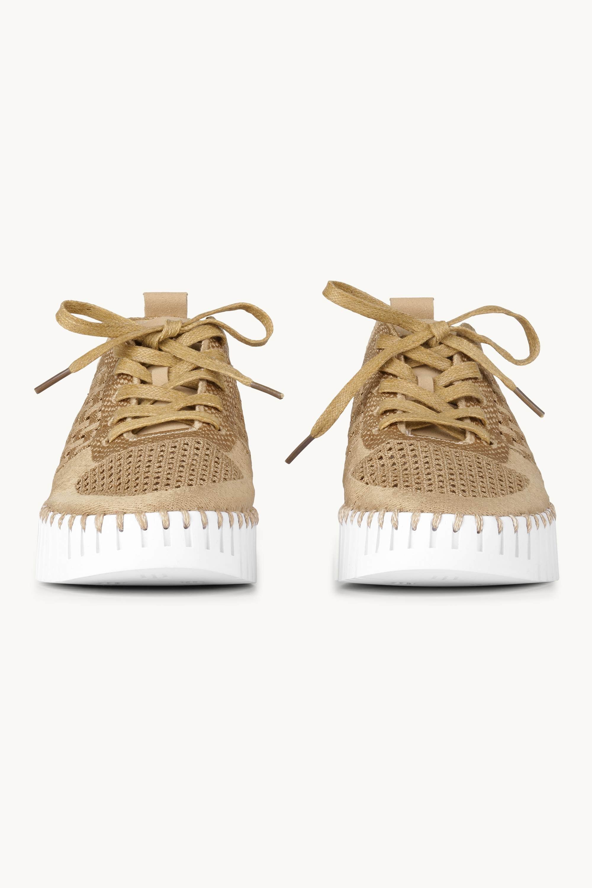 Tulip Flats With Laces - Latte White