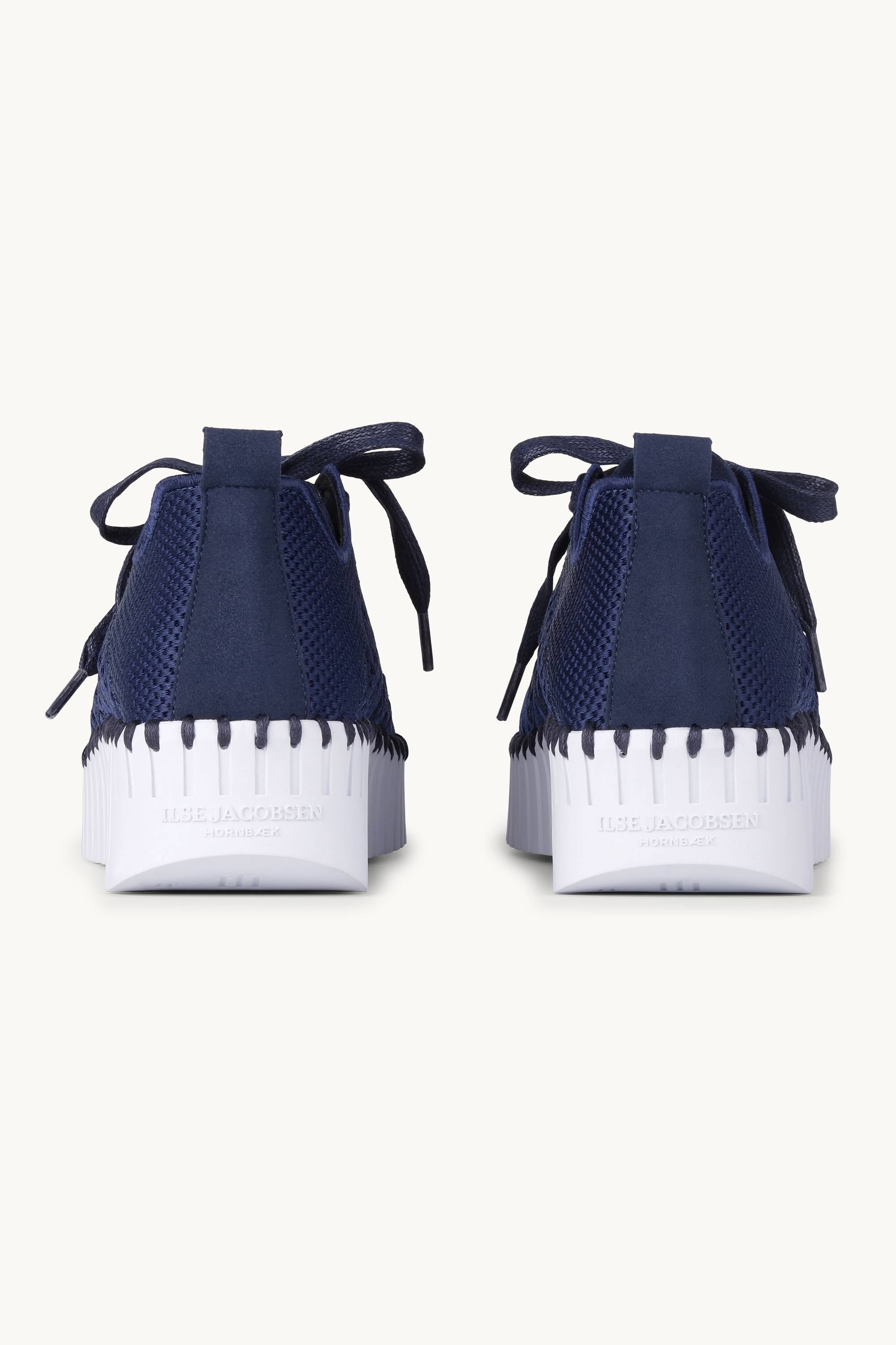 Tulip Flats With Laces - Dark Indigo White
