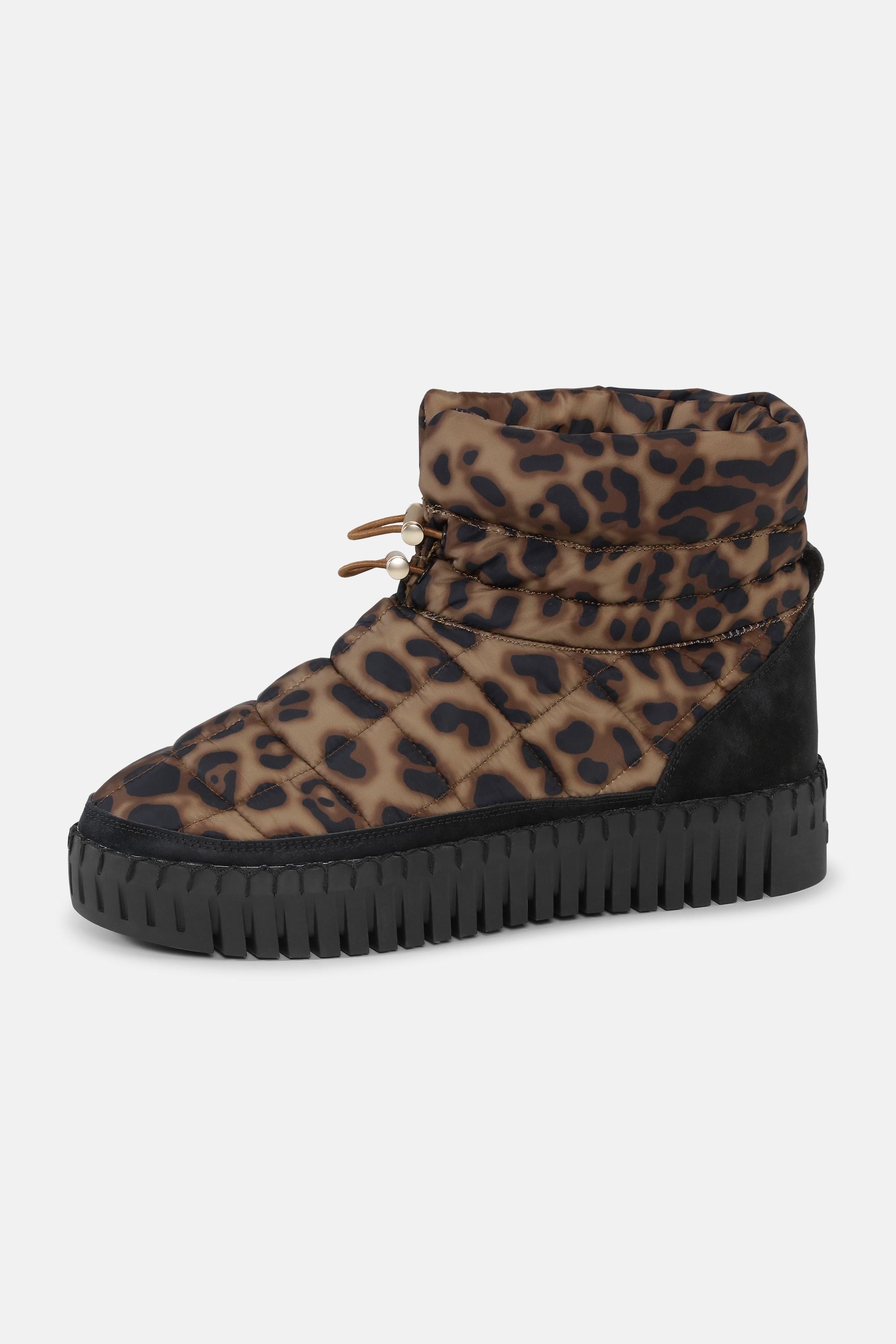 Tulip Padded Winter Boot - Brown Panthera Print Black