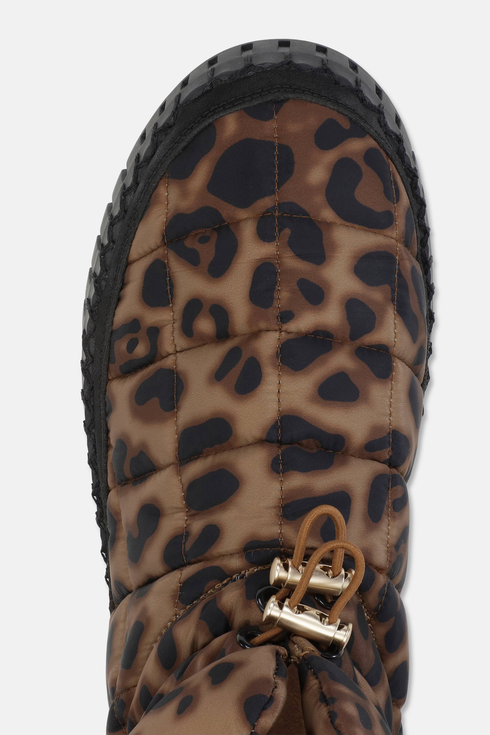 Tulip Padded Winter Boot - Brown Panthera Print Black