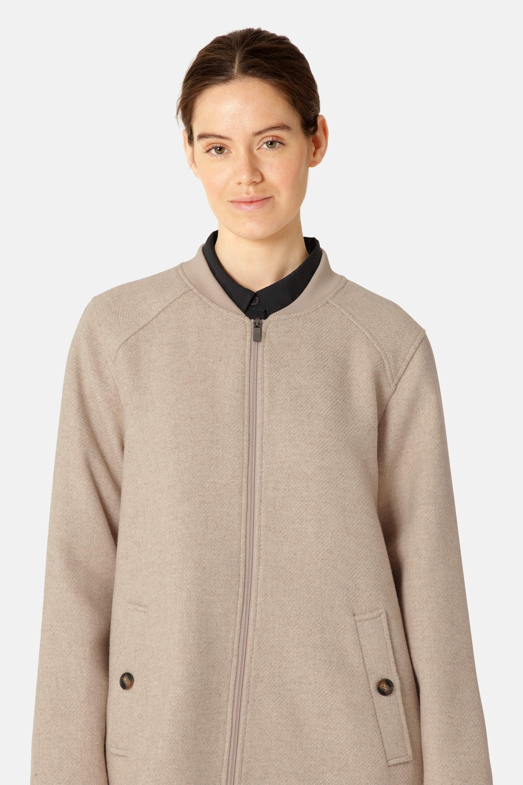 Long Zipped Coat - Wheat